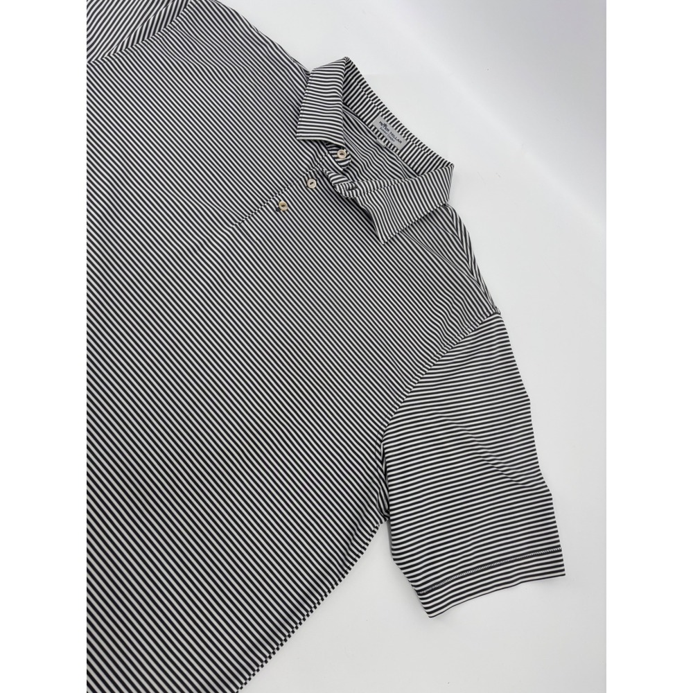 Peter Millar Summer Comfort Mens XXL Polo Shirt Navy White Stripe Performance